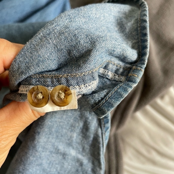 KRAZY KAT AUTUMN LEAVES DENIM BUTTON DOWN SHIRT 1X - Picture 8 of 10